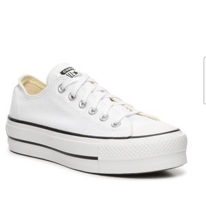 Converse white platform sneakers
